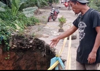 Jalan Penghubung antar kabupaten di Asahan Nyaris Putus
