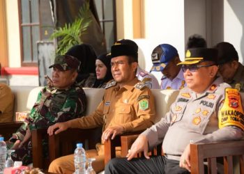 Wakil Bupati Labura, Samsul Tanjung, mengikuti Apel Gelar Pasukan Operasi Keselamatan Toba 2025, Senin (10/2/2025)
