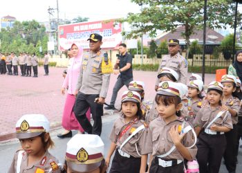 Polres Tanjungbalai Kenalkan Rambu Lalu Lintas pada Anak TK Kemala Bhayangkari