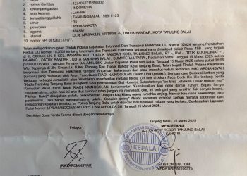 Surat laporan ke polisi.