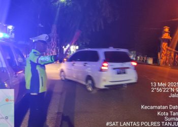 Sat Lantas Polres Tanjungbalai Setiap Malam Aktifkan Blue Light Patrol