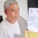 Ahmad Safri ahli Waris Tanah di Kapias Batu VIII saat menunjukkan surat Somasi dan Laporan Polisi kepada Terduga Terlapor.