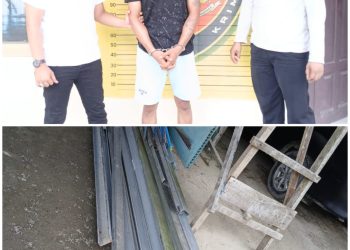 Pencuri Rangka Baja Diringkus Personel Polsek Air Joman