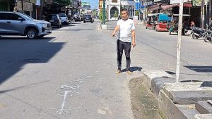Lokasi di tabraknya anggota satlantas polres Tebingtinggi.