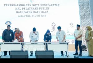 Penandatangan Nota Kesepakatan Mal Pelayanan Publik yang digelar di Aula Kantor Bupati Batubara