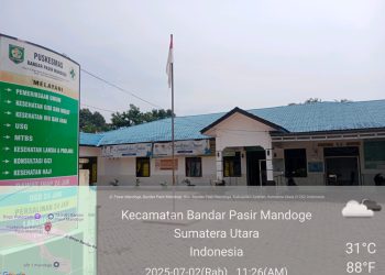 Bendera Merah Putih Lusuh dan Koyak Terpasang di Depan Puskesmas Mandoge