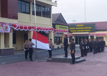 Polres Tanjungbalai Gelar Upacara Detik Detik Proklamasi HUT Ke-80 Kemerdekaan RI