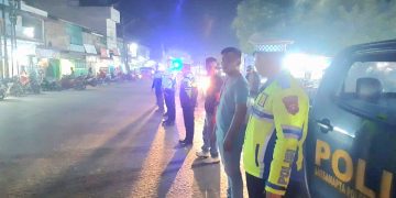 Pastikan Keamanan di Malam Hari, Sat Lantas Polres Tanjungbalai Gelar Blue Light Patrol