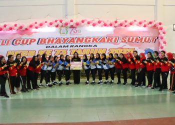 Kapolres Tebing Tinggi Hadiri Penutupan Final Voli Cup Bhayangkari Sumut Zona II