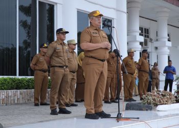 Sekda Pimpin Apel Gabungan di Lingkungan Pemkab Asahan