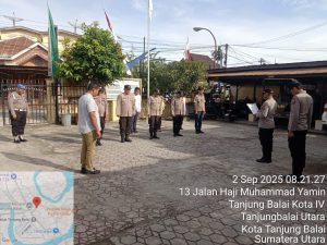 Polsek Jajaran Polres Tanjungbalai Serentak Ikuti Apel Pagi