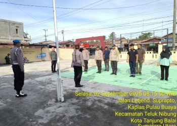 Polsek Jajaran Polres Tanjungbalai Serentak Ikuti Apel Pagi