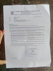 Surat Hak Jawab dari BRI Cabang Kisaran.
