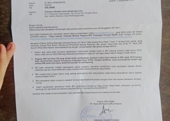 Surat Hak Jawab dari BRI Cabang Kisaran.