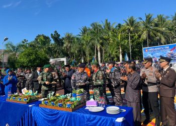 Polres Tanjungbalai Ikuti Upacara Peringatan HUT ke 80 TNI 