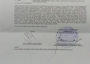 Merasa Difitnah, YP Suranta Polisikan Tiga Warga Tanjungbalai