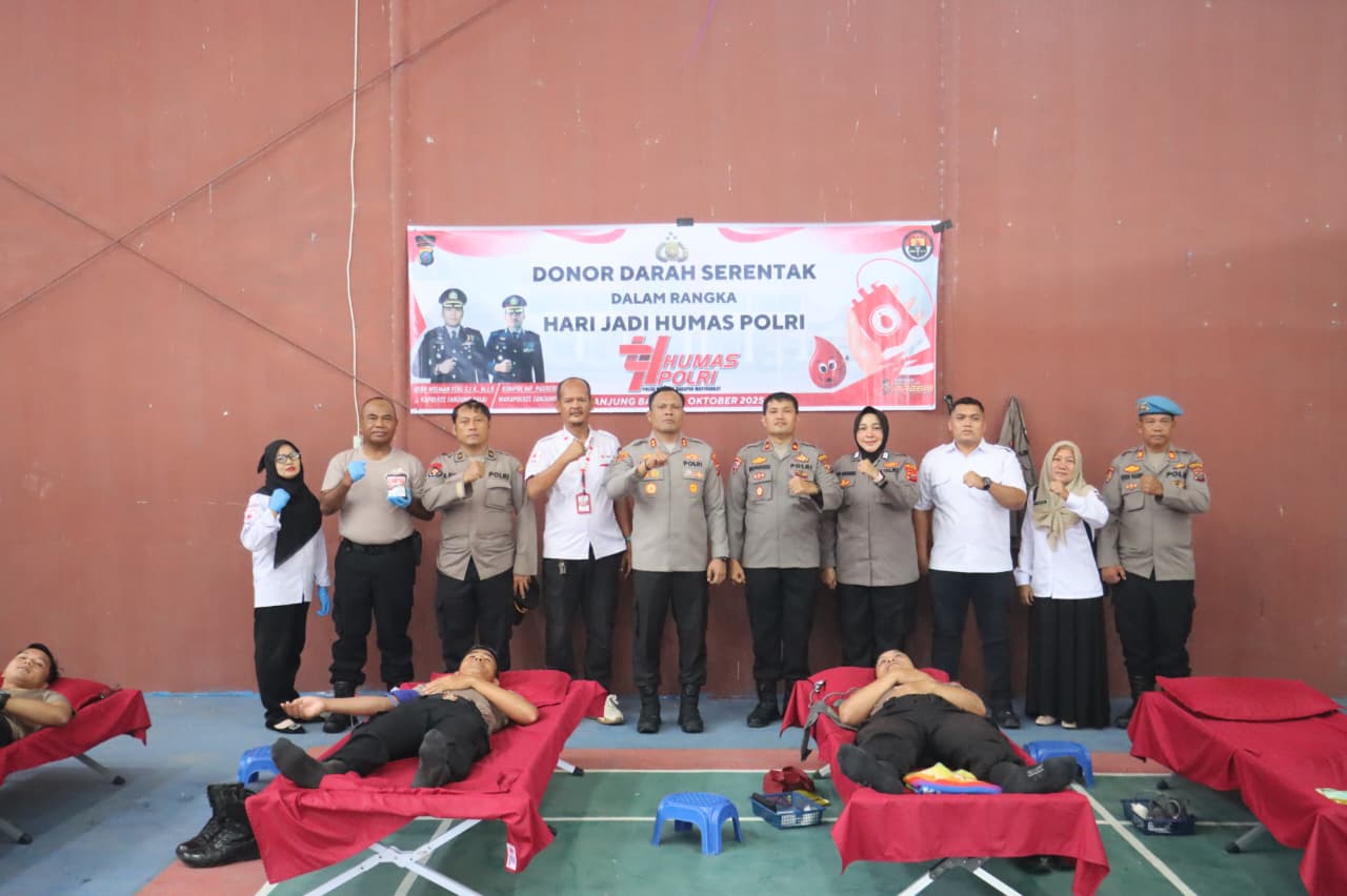 Sambut HUT ke-74 Humas Polri, Polres Tanjungbalai Gelar Donor Darah