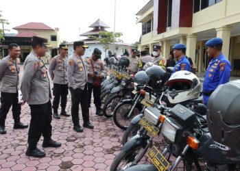 Kapolres Tanjungbalai Pimpin Pemeriksaan Kondisi dan Kelayakan Kendaraan Dinas