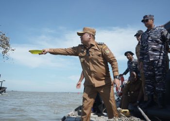 Bantu Perekonomian Nelayan Silo Baru, Wakil Bupati Asahan Tabur Benih Kerang Dara