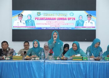 TP. PKK Kabupaten Asahan Lakukan Evaluasi Lomba UP2K di Desa Bunut Sebrang