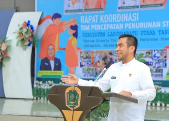 Wakil Bupati Labura, H. Samsul Tanjung, memberikan arahan pada Rapat Koordinasi TPPS Tahun 2025.