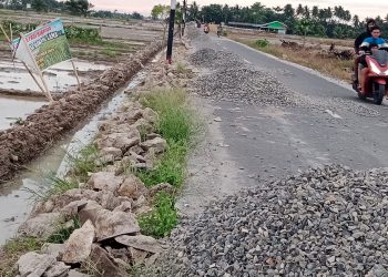 Tumpukan Batu Krikil di Badan Jalan Dikeluhkan Warga 