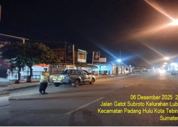 Personel Polres Tebing Tinggi Gelar Patroli Skala Besar