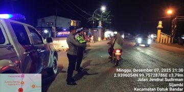 Personel Sat Lantas Polres Tanjungbalai Sisir Lokasi Rawan Balapan Liar dan Kejahatan