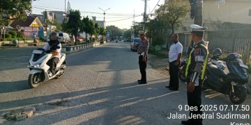 Personel Sat Lantas Polres Tanjungbalai Lakukan Gatur Pagi