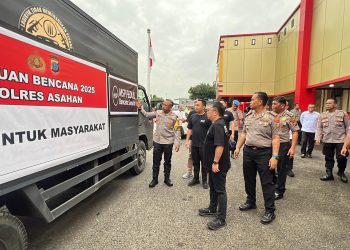 Polres Asahan Bersama MSP Peduli Salurkan Bantuan Logistik ke Tapteng dan Tapsel