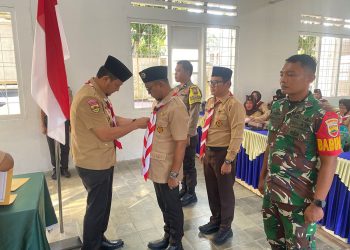 Ketua Kwarcab Asahan Lantik Mabiran Gerakan Pramuka Kecamatan Air Joman Priode 2025-2028