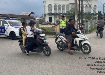 Sat Lantas Polres Tanjungbalai Sisir Titik Rawan