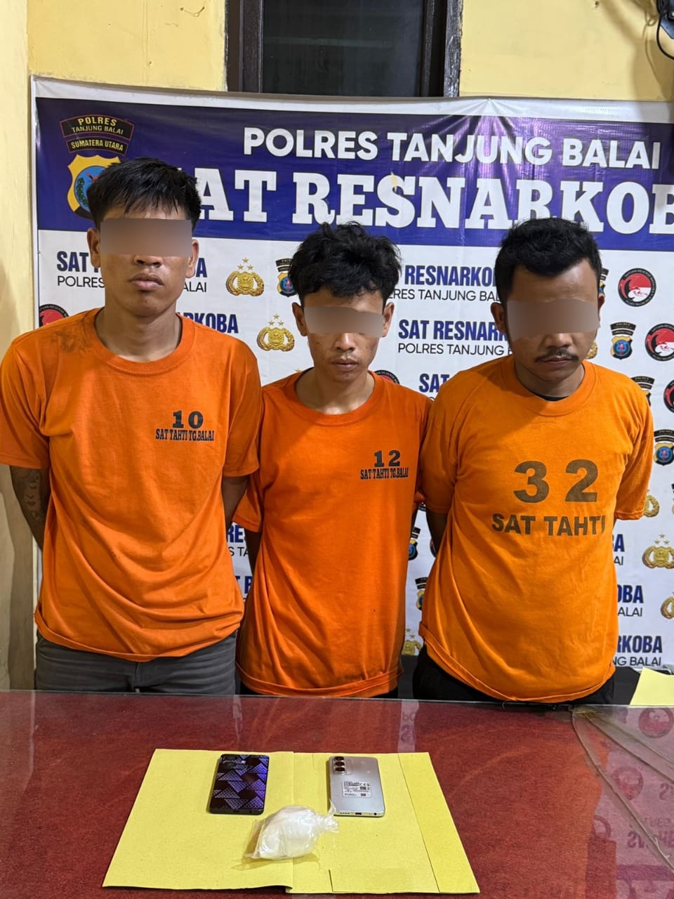 Miliki 102,48 Gram Sabu,Tiga Pria Ditangkap Sat Narkoba Polres Tanjungbalai