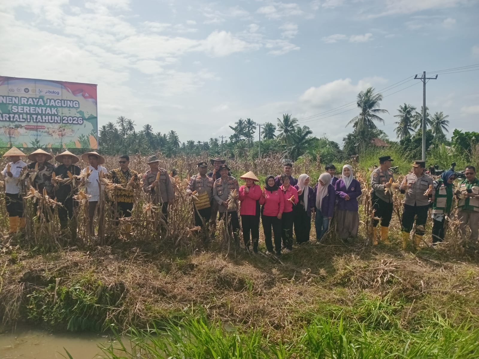 Dukung Swasembada Pangan, Polres Tanjungbalai Gelar Panen Raya Jagung