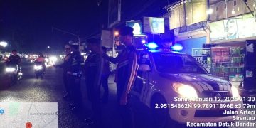 Personel Sat Lantas Polres Tanjungbalai Gelar Patroli Blue Light