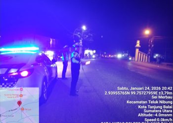 Sat Lantas Polres Tanjungbalai Gelar Blue Light