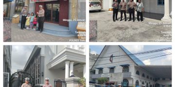 Personel Polres Tanjungbalai Amankan Gereja di Hari Minggu