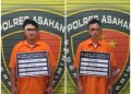 Kedua tersangka saat di kantor polisi.