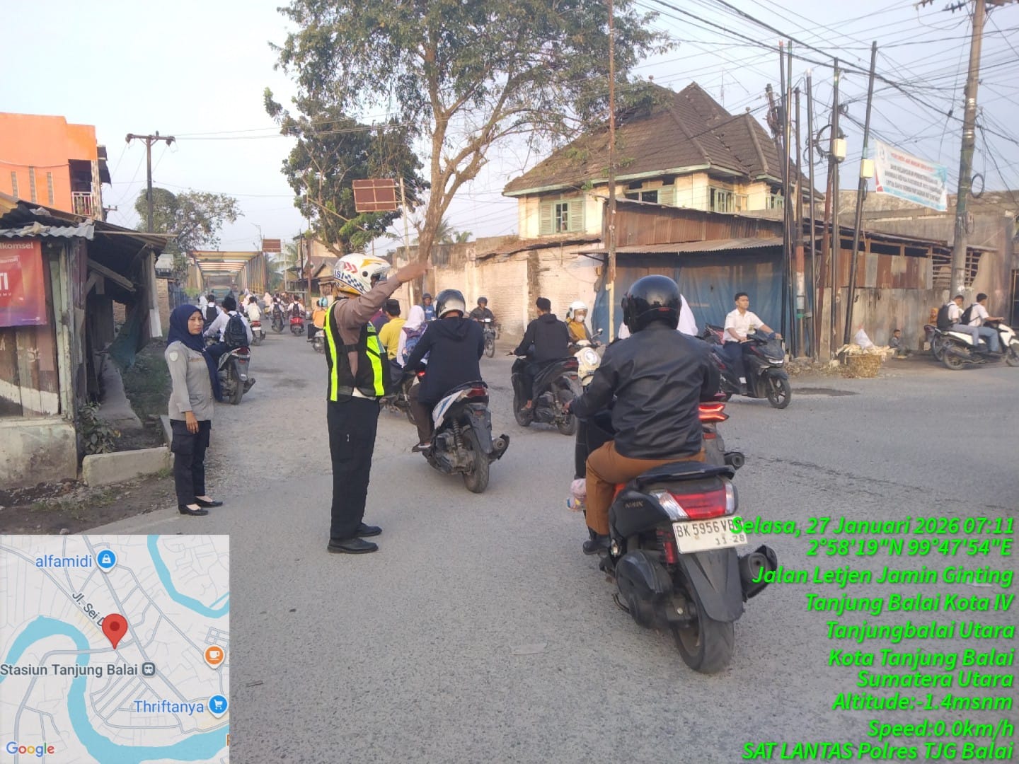 Sat Lantas Polres Tanjungbalai Gelar Gatur Pagi di Titik Rawan