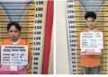 Kedua tersangka narkoba di Tebing Tinggi saat di kantor polisi.