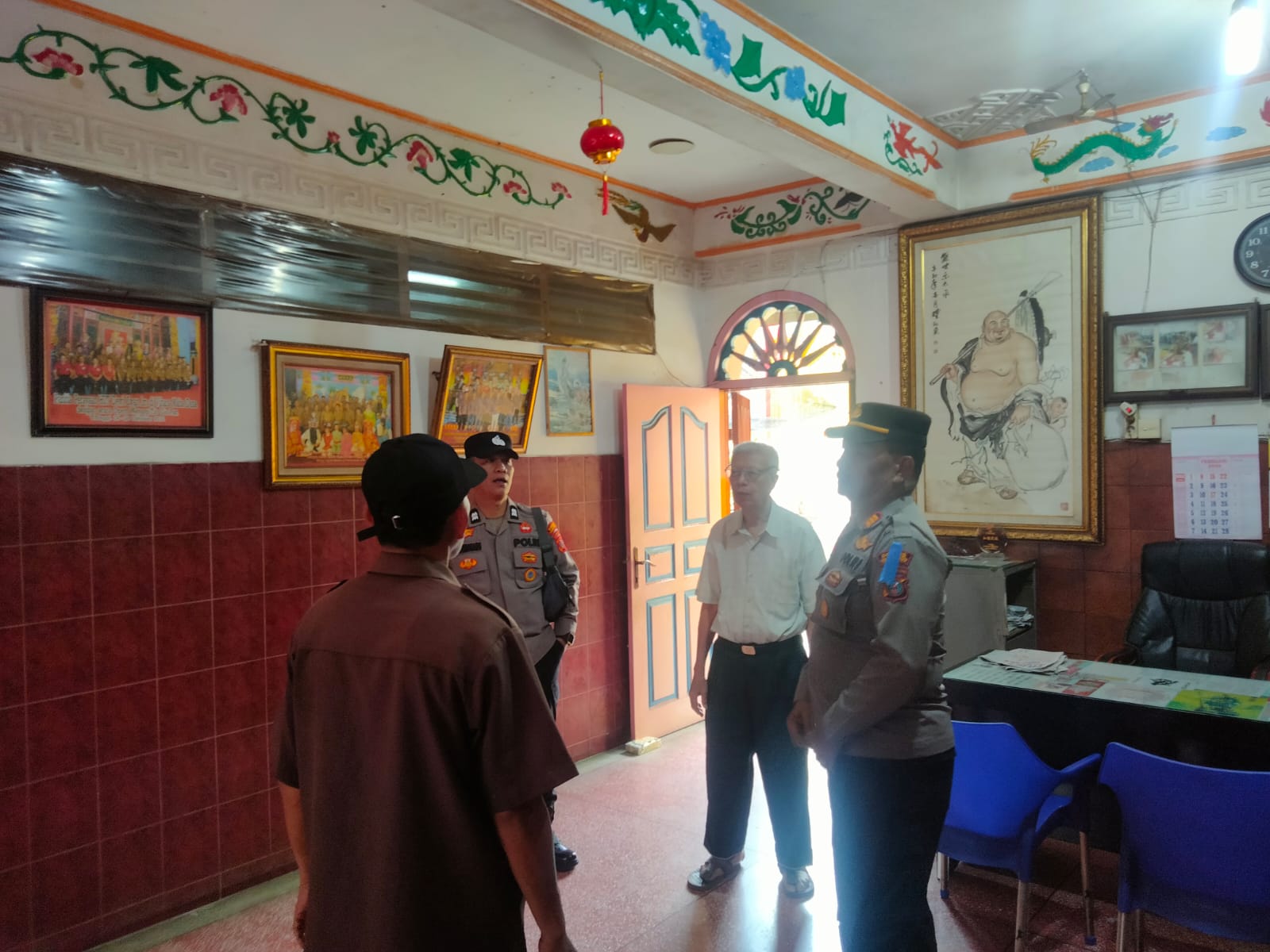 Sat Binmas Polres Tebing Tinggi Koordinasi ke Vihara Mahadana.