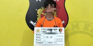 MDF ditahan di Mapolsek Kualuh Hulu usai melakukan transaksi narkotika jenis sabu 