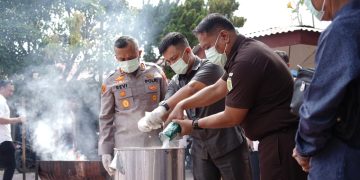 Polres Asahan Musnahkan Ratusan Gram Ganja dan Ekstasi