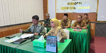 Sekda Kota Tanjungbalai Bersama Dandim 0208/AS Ikuti Rakor Tingkat Kota se-Indonesia Via Zoom Meeting