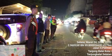 Sat Lantas Polres Tanjungbalai Gelar Patroli Blue Light