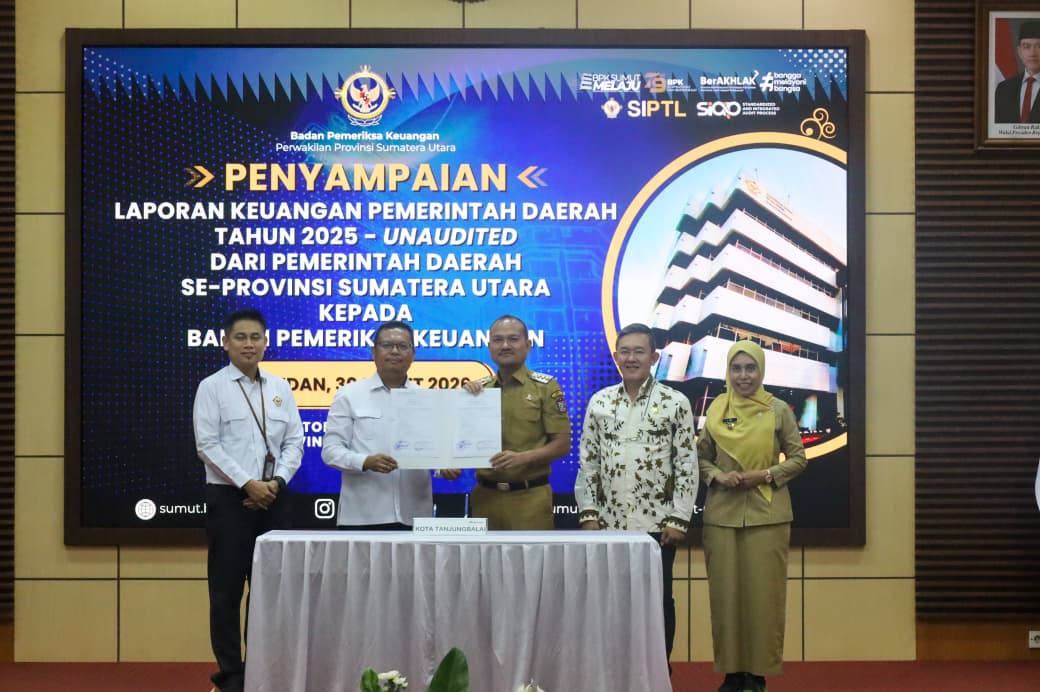 Walikota Tanjungbalai Serahkan LKPD TA 2025 Unaudited ke BPK RI
