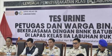 Lapas Labuhan Ruku Gelar Tes Urine Pegawai dan Warga Binaan