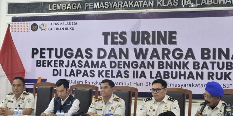 Lapas Labuhan Ruku Gelar Tes Urine Pegawai dan Warga Binaan