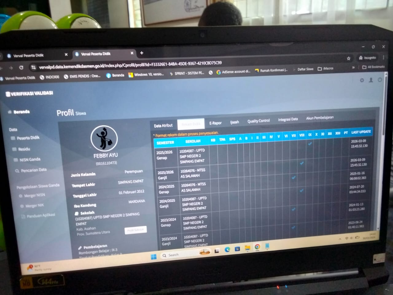 Waduh, Dua siswi SMP di Asahan Gagal Ujian TKA Karena Dapodiknya Dicatut Sekolah Lain 