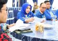 Bupati Labuhanbatu dr Hj Maya Hasmita saat bertemu dengan pihak BPS Labuhanbatu. 